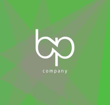 Kartvizit, vektör çizim için b ve p harfleri logo tasarım
