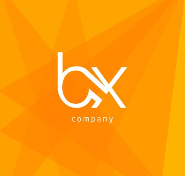 Kartvizit, vektör çizim için b ve x harf logo tasarım