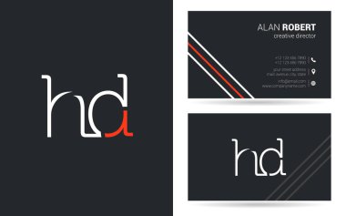 Şirket, poster ve kartvizit iki taraf için benzersiz tasarlanmış logosu