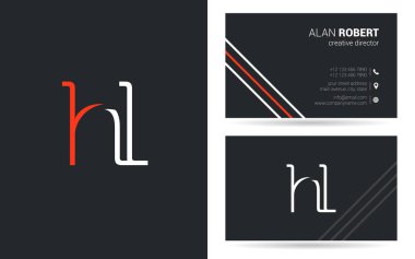 Şirket, poster ve kartvizit iki taraf için benzersiz tasarlanmış logosu