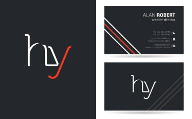 Şirket, poster ve kartvizit iki taraf için benzersiz tasarlanmış logosu