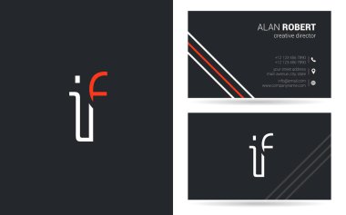 Şirket, poster ve kartvizit iki taraf için benzersiz tasarlanmış logosu