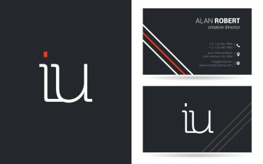 Şirket, poster ve kartvizit iki taraf için benzersiz tasarlanmış logosu