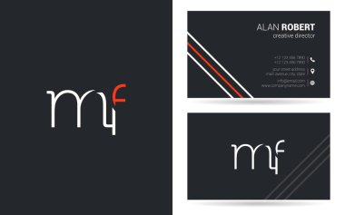 Şirket, poster ve kartvizit iki taraf için benzersiz tasarlanmış logosu