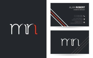 Şirket, poster ve kartvizit iki taraf için benzersiz tasarlanmış logosu