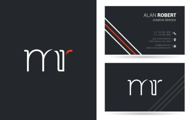 Şirket, poster ve kartvizit iki taraf için benzersiz tasarlanmış logosu