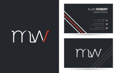 Şirket, poster ve kartvizit iki taraf için benzersiz tasarlanmış logosu