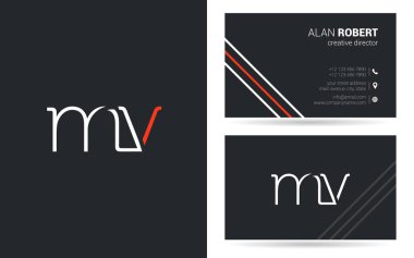 Şirket, poster ve kartvizit iki taraf için benzersiz tasarlanmış logosu