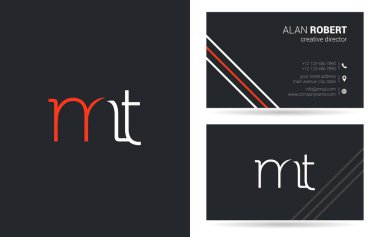 Şirket, poster ve kartvizit iki taraf için benzersiz tasarlanmış logosu