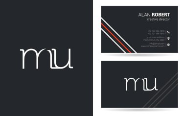 Şirket, poster ve kartvizit iki taraf için benzersiz tasarlanmış logosu