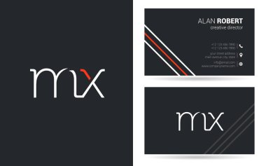 Şirket, poster ve kartvizit iki taraf için benzersiz tasarlanmış logosu