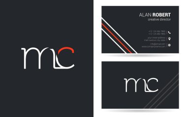 Şirket, poster ve kartvizit iki taraf için benzersiz tasarlanmış logosu