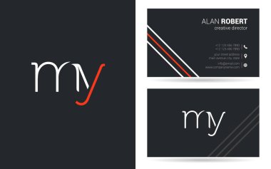 Şirket, poster ve kartvizit iki taraf için benzersiz tasarlanmış logosu