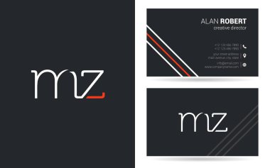 Şirket, poster ve kartvizit iki taraf için benzersiz tasarlanmış logosu