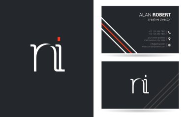 Şirket, poster ve kartvizit iki taraf için benzersiz tasarlanmış logosu