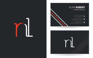 Şirket, poster ve kartvizit iki taraf için benzersiz tasarlanmış logosu