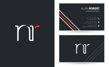 Şirket, poster ve kartvizit iki taraf için benzersiz tasarlanmış logosu