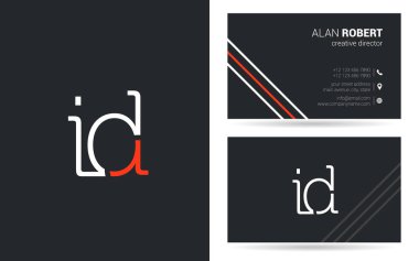 Şirket, poster ve kartvizit iki taraf için benzersiz tasarlanmış logosu