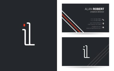 Şirket, poster ve kartvizit iki taraf için benzersiz tasarlanmış logosu