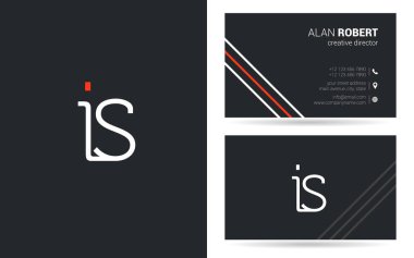 Şirket, poster ve kartvizit iki taraf için benzersiz tasarlanmış logosu