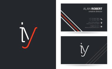 Şirket, poster ve kartvizit iki taraf için benzersiz tasarlanmış logosu