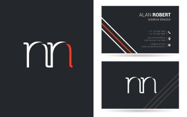 Şirket, poster ve kartvizit iki taraf için benzersiz tasarlanmış logosu