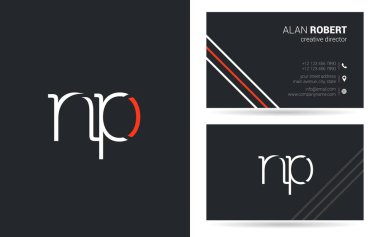 Şirket, poster ve kartvizit iki taraf için benzersiz tasarlanmış logosu