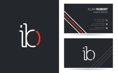 IB harf logo tasarım kartvizitler, vektör, illüstrasyon 