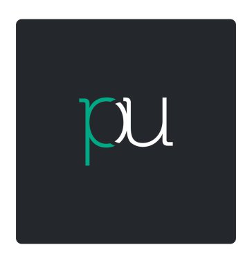 PU harf logo tasarım kartvizit, vektör, illüstrasyon 