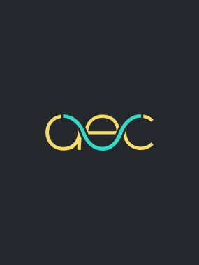 AEC harf logo tasarım kartvizit, vektör, illüstrasyon   
