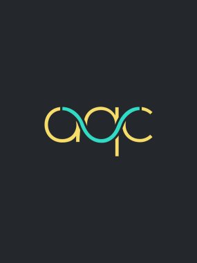 AQC harf logo tasarım kartvizit, vektör, illüstrasyon   