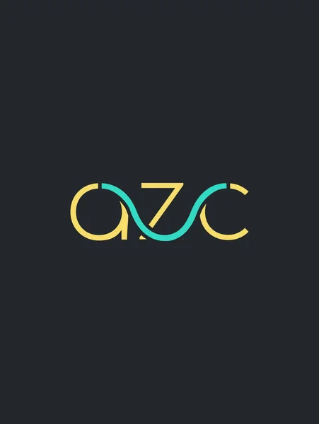 Azc Letters Logo Design Business Card Vector Illustration — Stock Vector