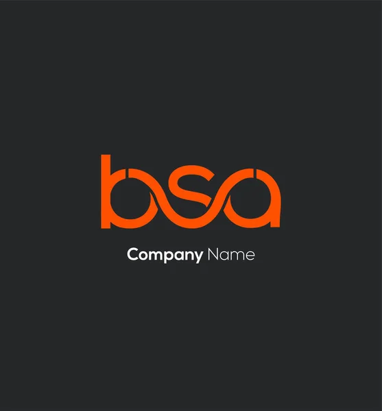 Bsa Letters Logo Design Business Card Vector Illustration — Stock Vector