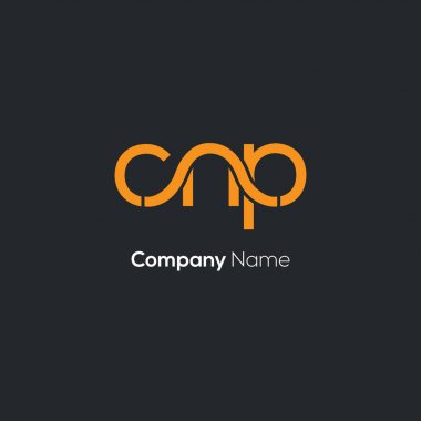 cnp harfleri iş logosu, vektör illüstrasyonu