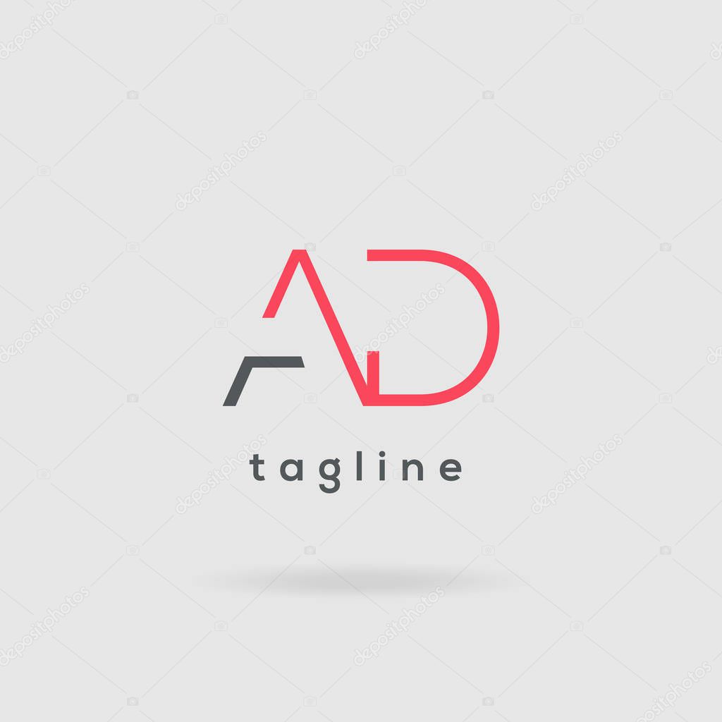 AD business card template on two-toned background, template illustration
