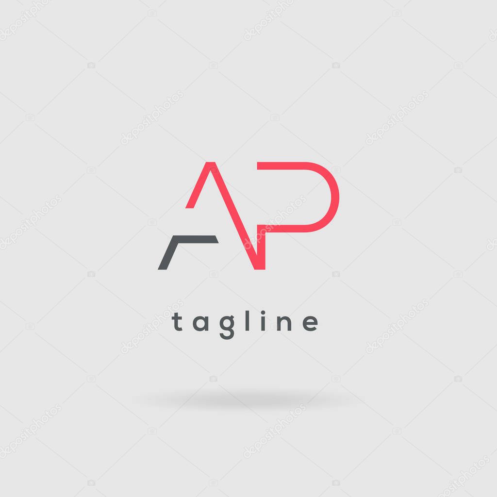 AP business card template on two-toned background, template illustration