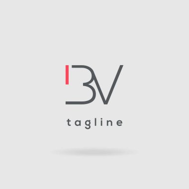 BV harfler gri arka planda çift basit logosu 