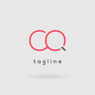 CQ harfler gri arka planda çift basit logo 