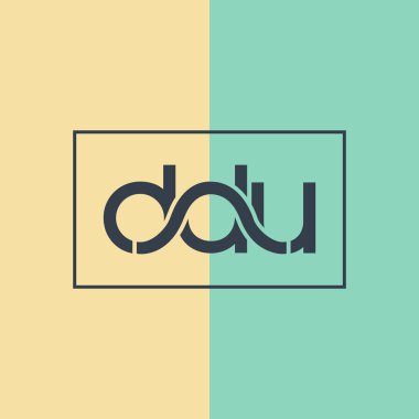 ddu harflerinin mavi ve sarı vektör görüntüsü