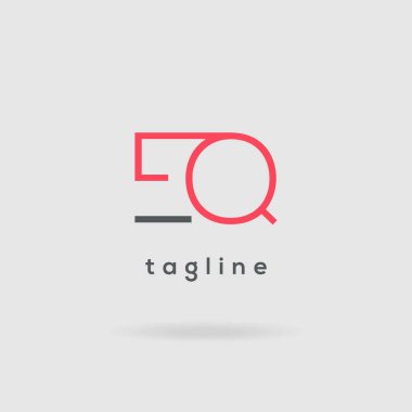 İki tonlu arka planda Eq kartvizit şablonu, şablon çizimi 