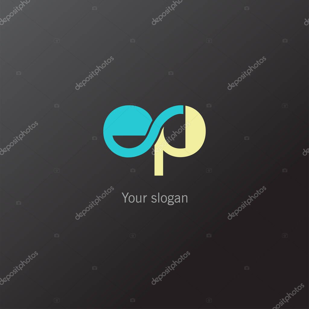 Ep business card template on two-toned background