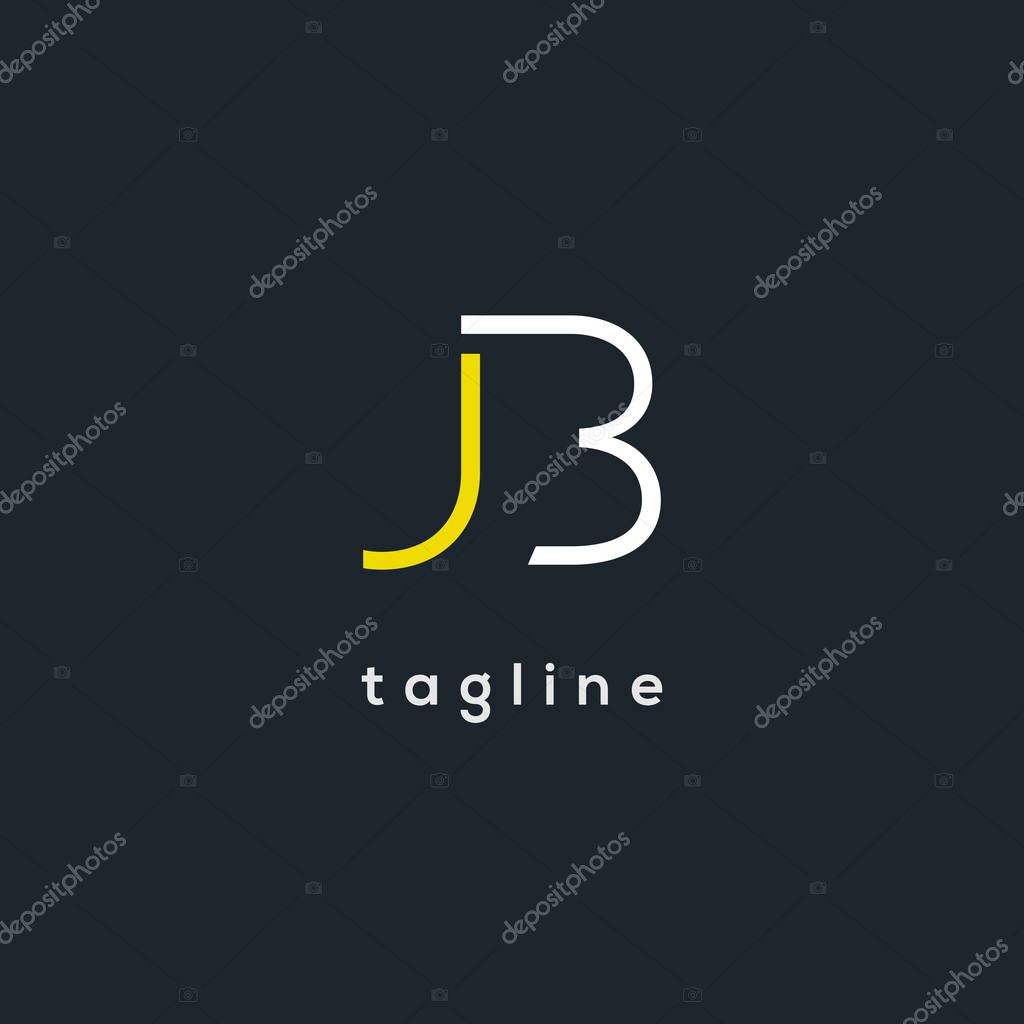 JB business card template on two-toned background