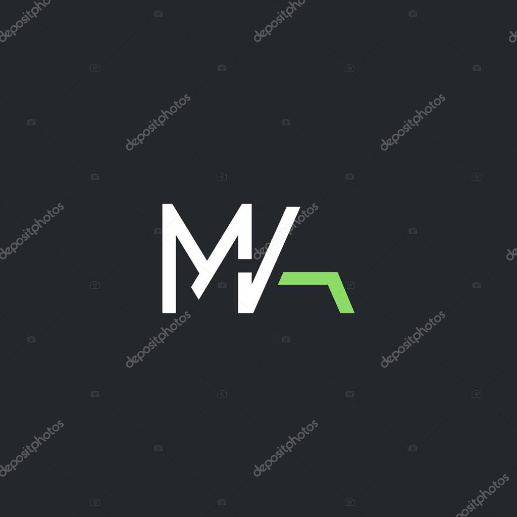 MA business card template on two-toned background
