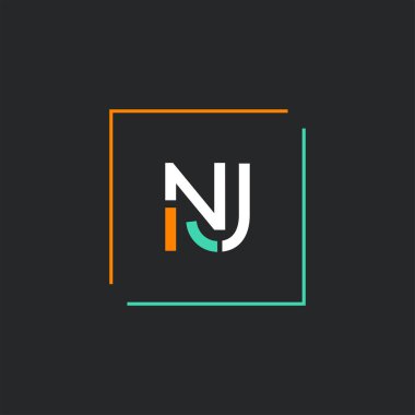 N J Ortak logo tasarım vektör şablonu