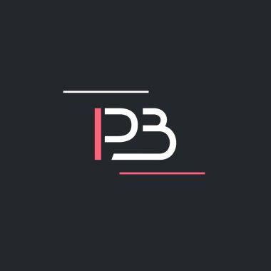 P ve B harfleri birleşik logo tasarım vektör şablonu 