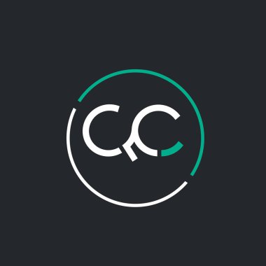 Q ve C harfleri birleşik logo tasarım vektör şablonu