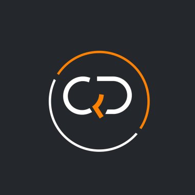 Q ve D harfleri birleşik logo tasarım vektör şablonu