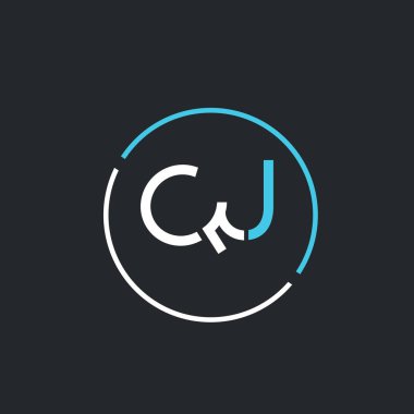 Q ve J harfleri birleşik logo tasarım vektör şablonu