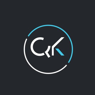 Q ve K harfleri birleşik logo tasarım vektör şablonu