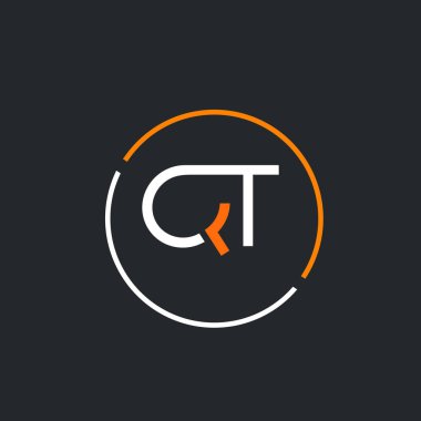 Q ve T harfleri birleşik logo tasarım vektör şablonu